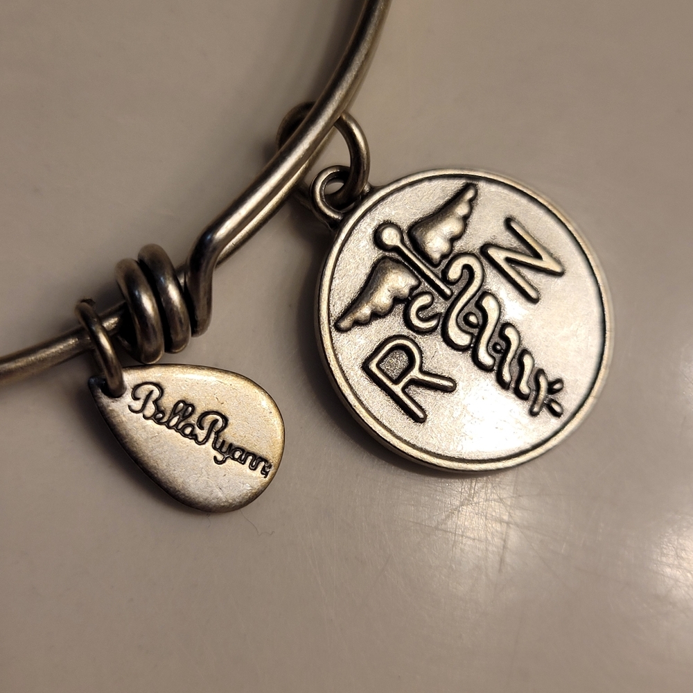 BELLA RYAN Registered Nurse Expandable Bangle Charm Bracelet in Silver